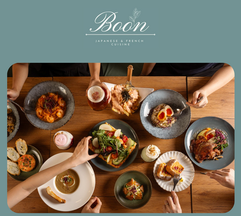 Boon, Asian fusion cuisine， 亞洲融合美食，Western fusion food, 西方融合菜, Kwun Tong restaurants, 觀塘餐廳, Boon Catering services, Boon餐飲服務, Japanese French fusion, 日式法式融合菜, Private party catering, 私人聚會餐飲, Event catering Hong Kong, 香港活動餐飲, Bento box delivery, 便當盒配送, Corporate event catering, 企業活動餐飲, Gourmet appetizers, 美味開胃菜, Salad and greens menu, 沙拉和蔬菜菜單, Pasta and rice dishes, 義大利麵和米飯, Dessert catering, 甜點餐飲, Canapés for events, 活動小吃, Restaurant 
